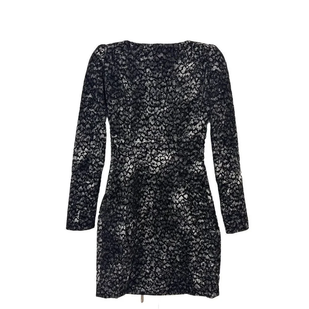 Viktor & Rolf Mini Dress‎ Women 40 Textured Dark Edgy Academia Long Sleeve Italy
